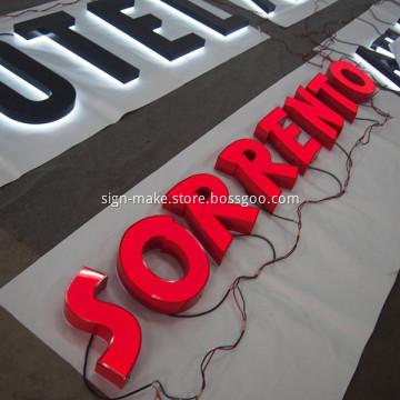 Illuminated Exterior Sign Halo Signage
